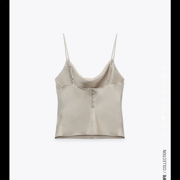 Zara Satin Effect Camisole - Size Small Taupe Grey - Picture 8 of 12